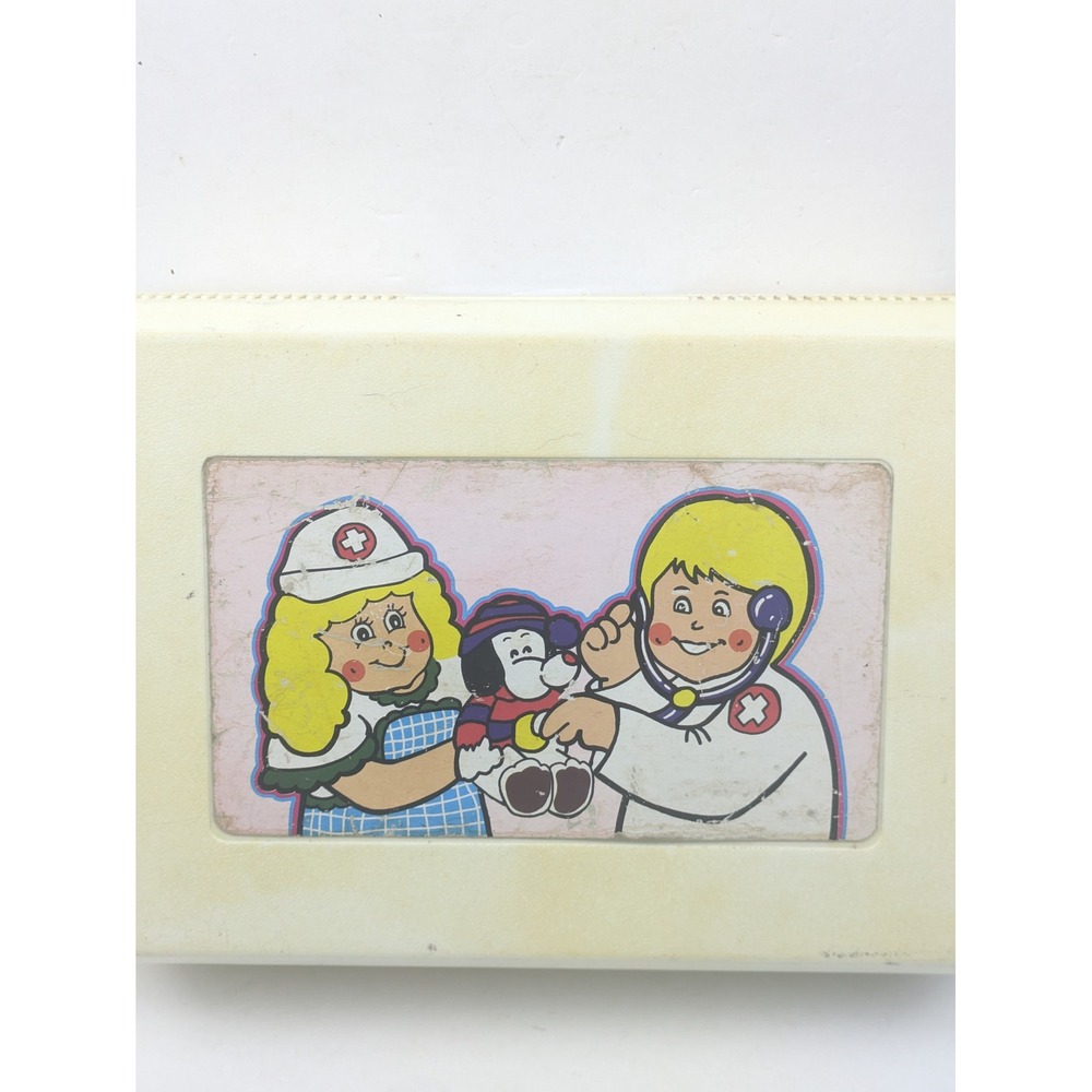 VTG 1980s Kids Doctor Medical Toy Playset Carry Case Nurse Kit Retro